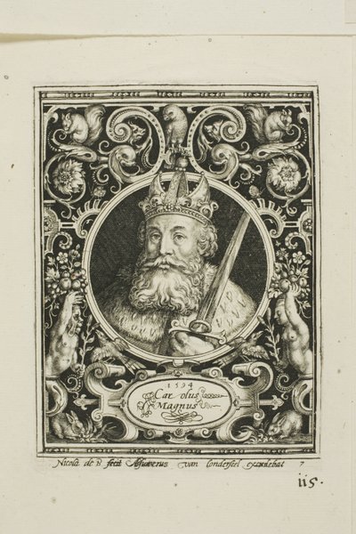 Carlo Magno, settimo piatto de I nove degni da Nicolaes de Bruyn