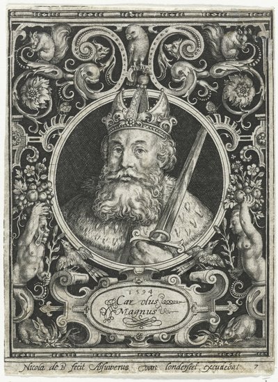 Carlo Magno, Re dei Franchi, 1594 da Nicolaes de Bruyn