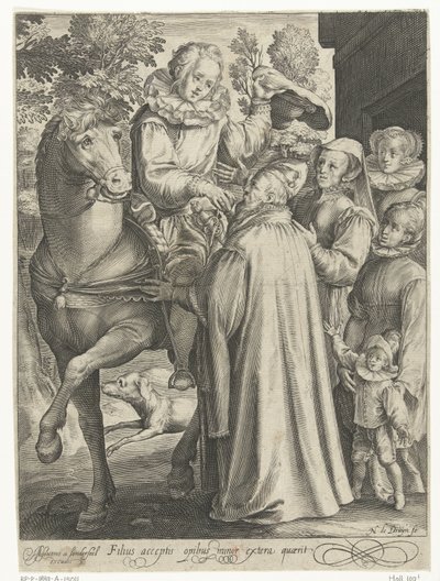 Il figliol prodigo riceve la sua eredità e parte da Nicolaes de Bruyn