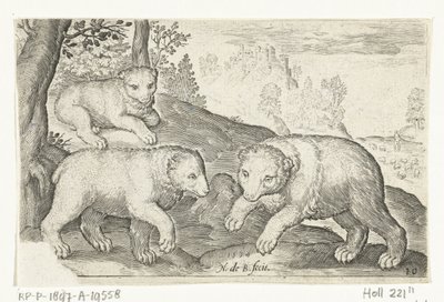 Tre orsi (serie: Animali quadrupedi) da Nicolaes de Bruyn