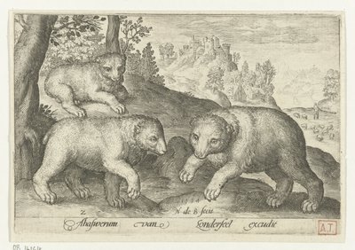 Tre orsi (Animalivm qvadrvpedvm, animali in paesaggi) da Nicolaes de Bruyn