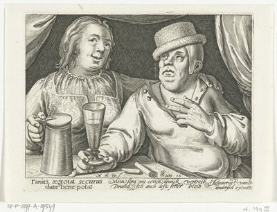 Uomo e donna che bevono da Nicolaes de Bruyn