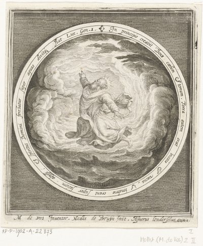 Primo giorno della creazione: Dio crea il cielo e la terra (serie: Dalla creazione alla cacciata dal paradiso) da Nicolaes de Bruyn