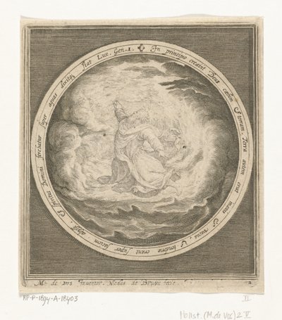 Primo giorno della creazione: Dio crea il cielo e la terra da Nicolaes de Bruyn