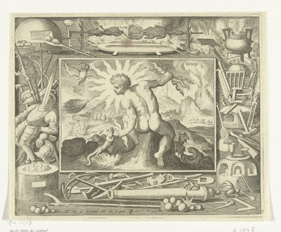 Elemento fuoco come giovane uomo con fulmini (dalla serie I quattro elementi) da Nicolaes de Bruyn
