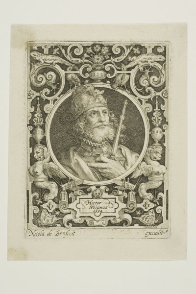 Ettore di Troia, piatto unico de I nove degni di nota da Nicolaes de Bruyn