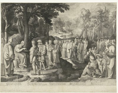 San Giovanni Battista predica alla folla da Nicolaes de Bruyn