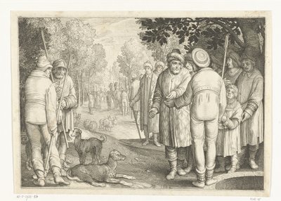 Giuseppe venduto dai suoi fratelli ai mercanti presso il pozzo da Nicolaes de Bruyn