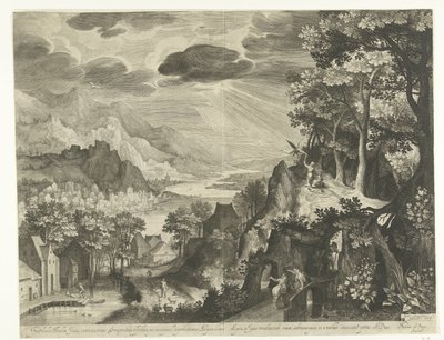 Paesaggio con il sacrificio di Abramo da Nicolaes de Bruyn