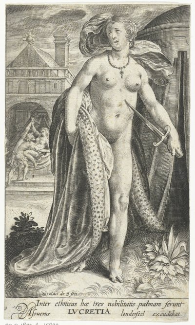 Lucrezia con pugnale contro il petto da Nicolaes de Bruyn