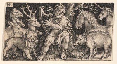 Orfeo dalla lotta contro le chimere e le scene delle favole di Esopo da Nicolaes de Bruyn