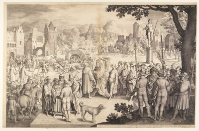 Shadrach, Meshach e Abednego nella stufa ardente da Nicolaes de Bruyn