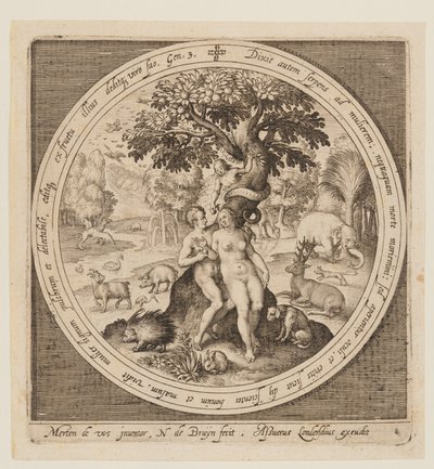 La tentazione di Eva, dalla creazione alla cacciata dal paradiso da Nicolaes de Bruyn