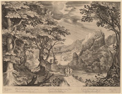 I discepoli sulla via di Emmaus da Nicolaes de Bruyn, after Gillis van Coninxloo III