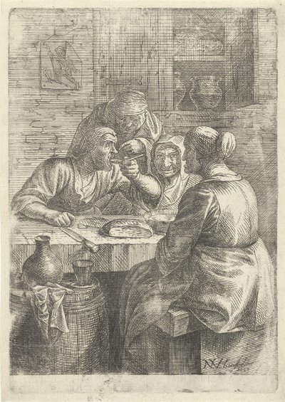 Tre vecchie donne che mangiano a un tavolo da Nicolaes van Haeften