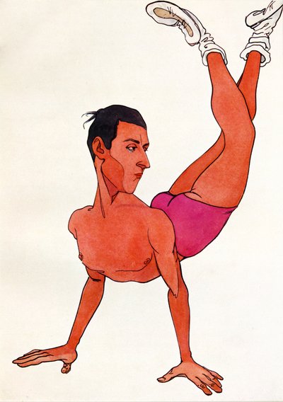 Caricatura di Sir Anton Dolin, c.1920 (disegno) da Nicolai (1869 1937) Legat