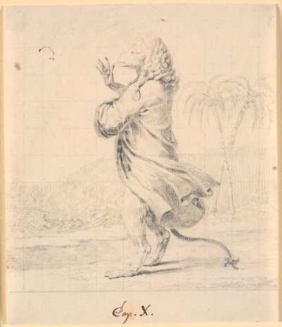 Il presidente scimmia a Martinia da Nicolai Abildgaard