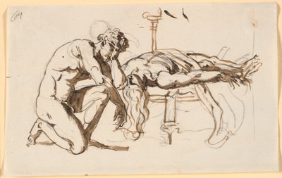Achille piange la morte di Patroclo da Nicolai Abildgaard