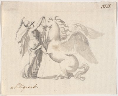 Atena mette le briglie a Pegaso da Nicolai Abildgaard