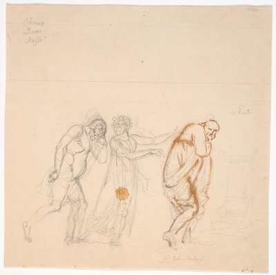 Davus Mysis e Chremes. Studio per il dipinto Chremes ascolta la conversazione di (la serva) Mysis e Davus da Nicolai Abildgaard
