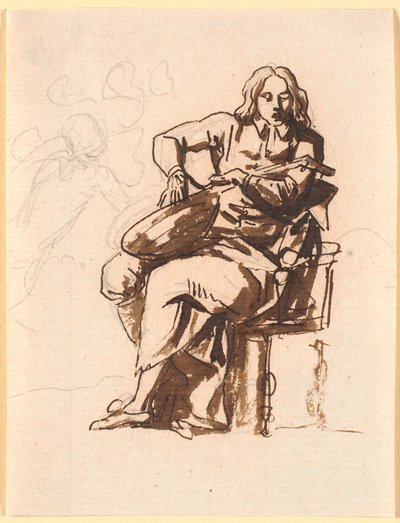 Un poeta che pizzica le corde del liuto da Nicolai Abildgaard