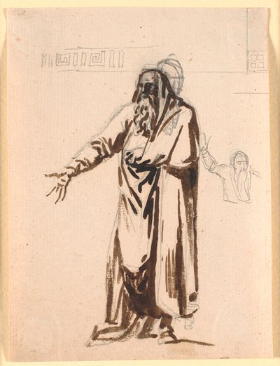 Un vecchio greco in piedi con la mano destra tesa da Nicolai Abildgaard