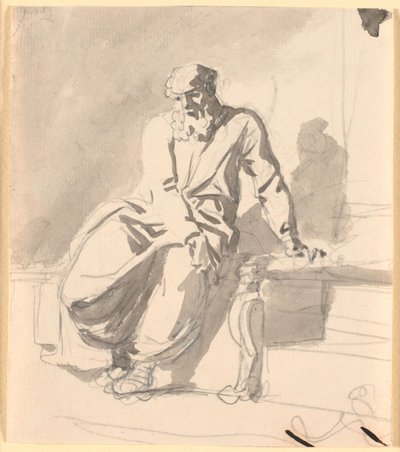 Figura di uomo antico seduto, probabilmente Anacreonte da Nicolai Abildgaard
