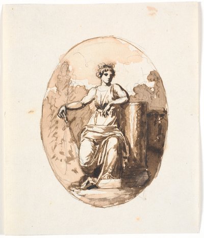 Figura femminile seduta, allegoria della forza o della costanza da Nicolai Abildgaard