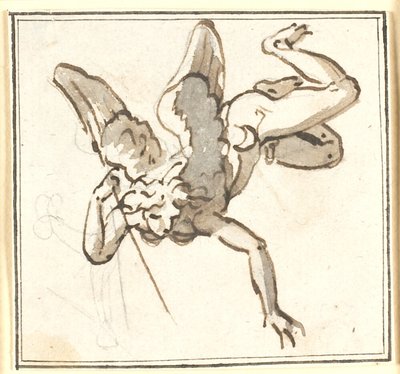 Un Cupido volante con una freccia in mano da Nicolai Abildgaard