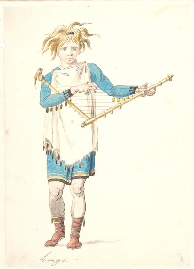 Un giovane con uno strumento a corde in mano da Nicolai Abildgaard