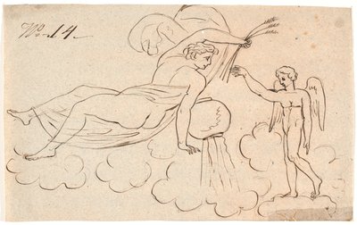 Eros e una donna fluttuante da Nicolai Abildgaard