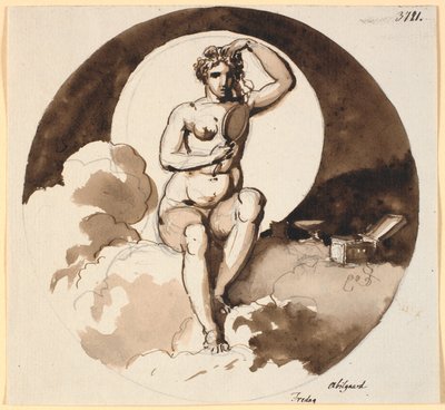 Fredag. Venere seduta con specchio e scatola di gioielli da Nicolai Abildgaard
