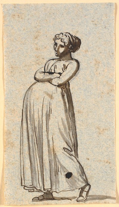 Caricatura di una donna incinta, in cammino da Nicolai Abildgaard