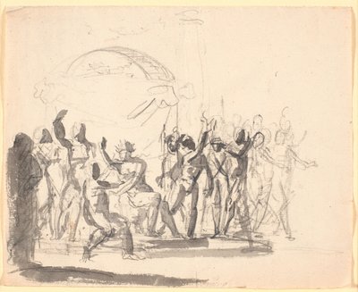 Composizione con re seduto circondato da figure nude da Nicolai Abildgaard