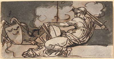 Figura femminile sdraiata che simboleggia la religione musulmana da Nicolai Abildgaard
