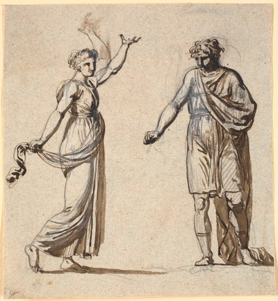 Uomo e donna in abiti antichi da Nicolai Abildgaard