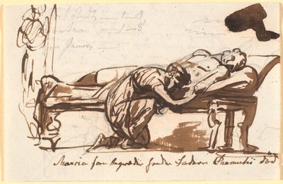 Marcia piange la morte di suo padre Cremetius da Nicolai Abildgaard