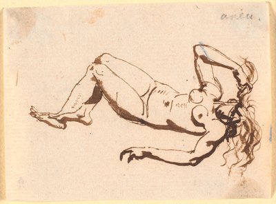 Donna nuda, sdraiata sulla schiena da Nicolai Abildgaard