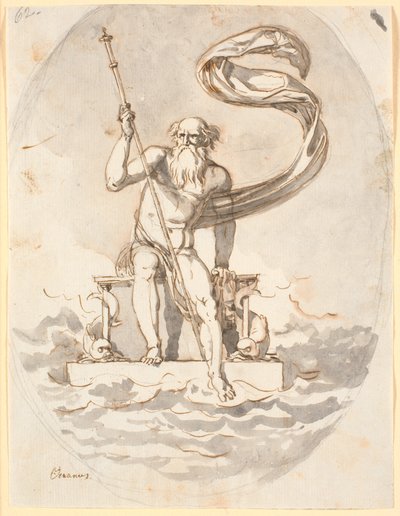 Oceanus sul suo trono nel mare da Nicolai Abildgaard