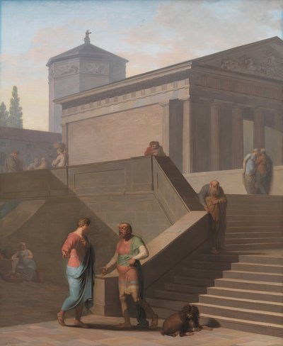 Pamphilius e il suo servo Davus. Da Andria di Terenzio da Nicolai Abildgaard