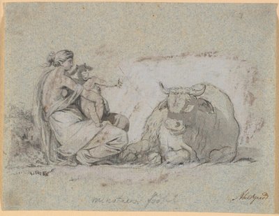 Pasifae con il piccolo Minotauro da Nicolai Abildgaard