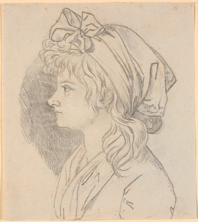 Ritratto di profilo della seconda moglie del pittore Juliane Marie Abildgaard, nata Ottesen. Preparazione per il ritratto nel Museo di Frederiksborg da Nicolai Abildgaard