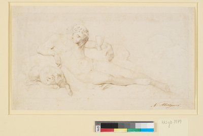 Il sonno, una figura maschile sdraiata con cane addormentato da Nicolai Abildgaard