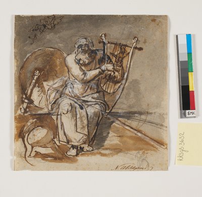 Bozza per il quadro di Ossian (o Omero?) da Nicolai Abildgaard