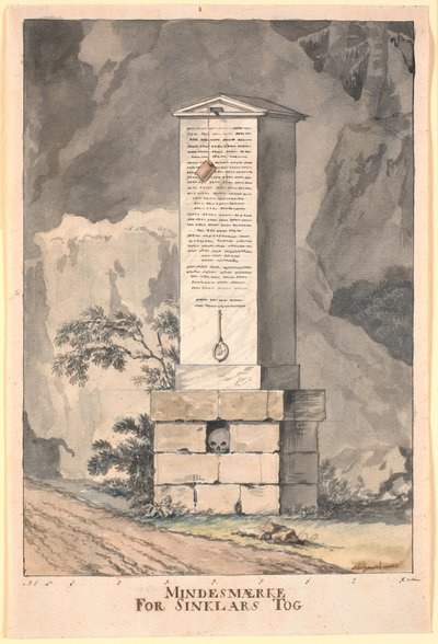 Bozza per il monumento commemorativo di Sinclair da Nicolai Abildgaard