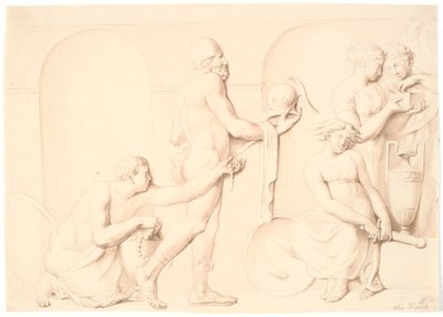 Ulisse scopre Achille tra le figlie di Licomede da Nicolai Abildgaard