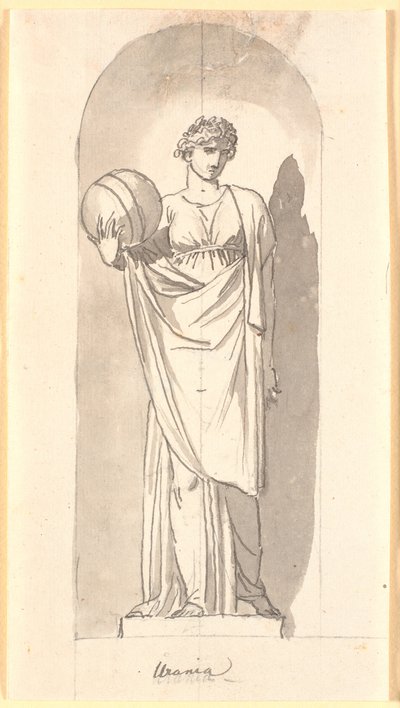 Urania come statua in una nicchia da Nicolai Abildgaard