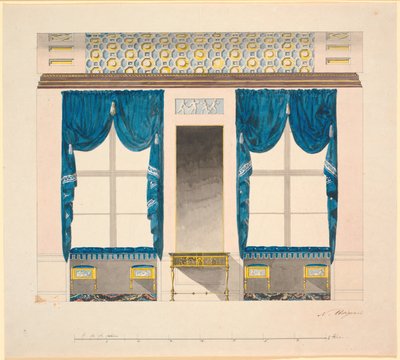 La parete della finestra nel "gabinetto blu" da Nicolai Abildgaard