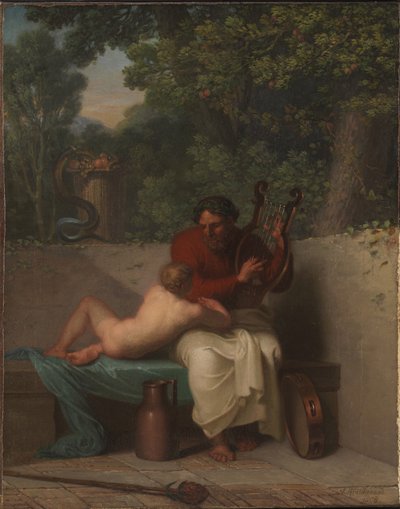 Il poeta greco Anacreonte e Bathyll da Nicolai Abraham Abildgaard