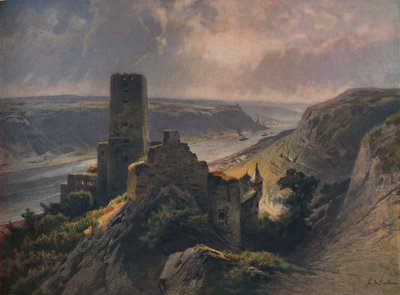 Castello di Gutenfels con vista su Oberwesel, 1923 da Nicolai Astudin